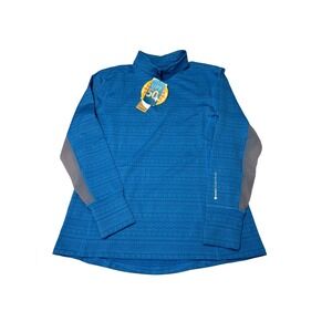 NWT Noble Equestrian Amber Performance 1/4 Zip Sun Shirt Blue XL UPF 50+